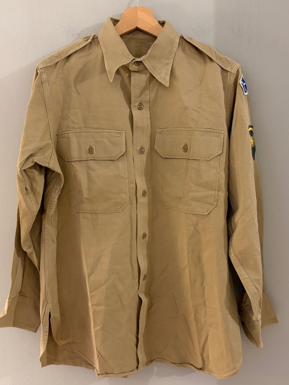 Vintage U.S. Army khaki military shirt